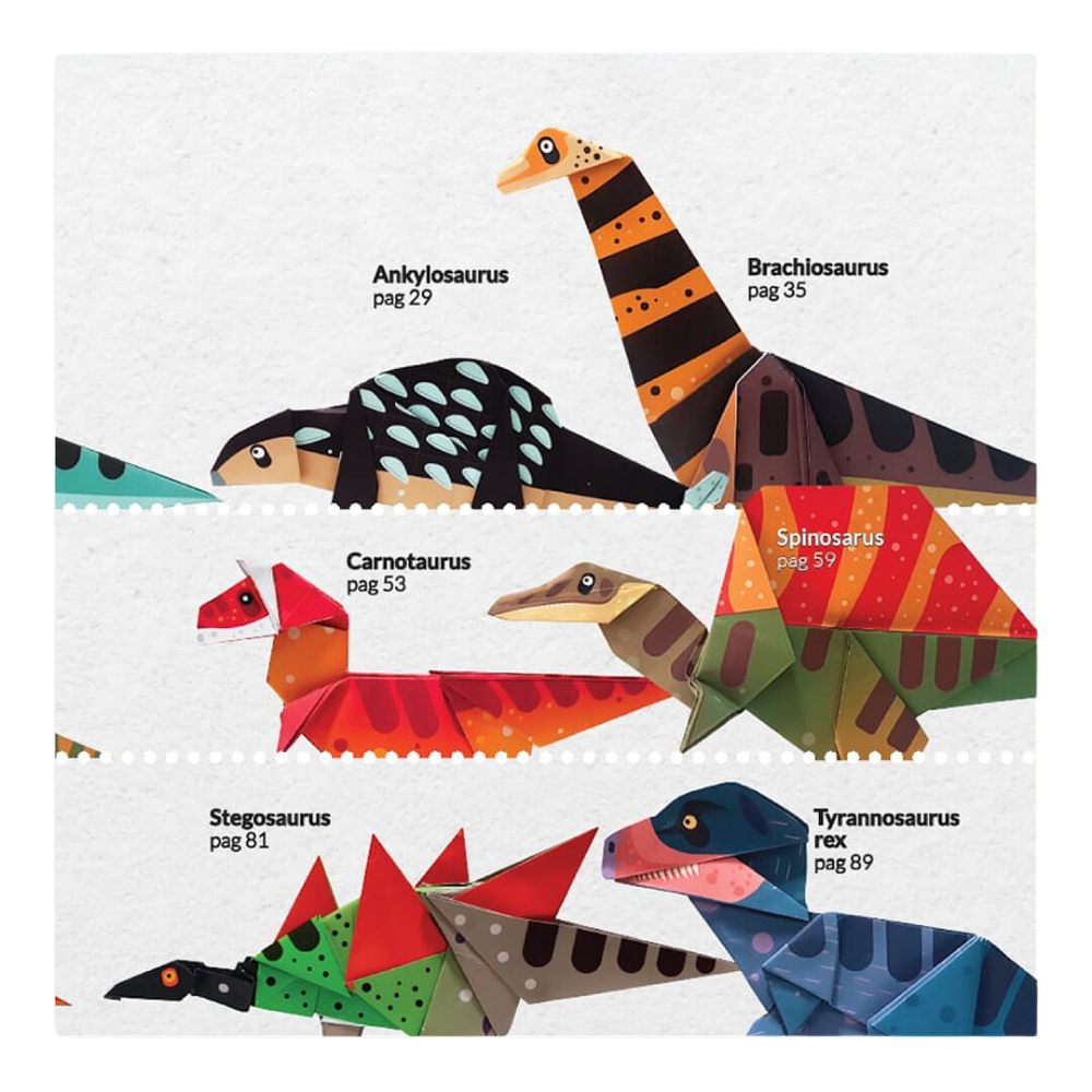 Dinosaurios de Papel - animales prehistóricos en origami