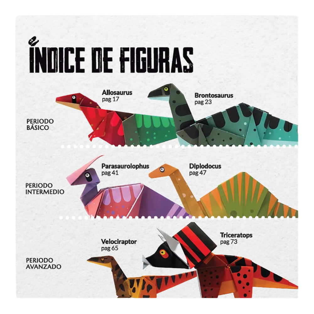 Dinosaurios de Papel - animales prehistóricos en origami